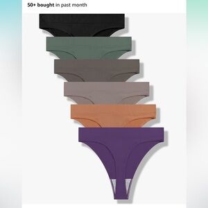 6 pack Seamless Moisture Wicking thong set size small